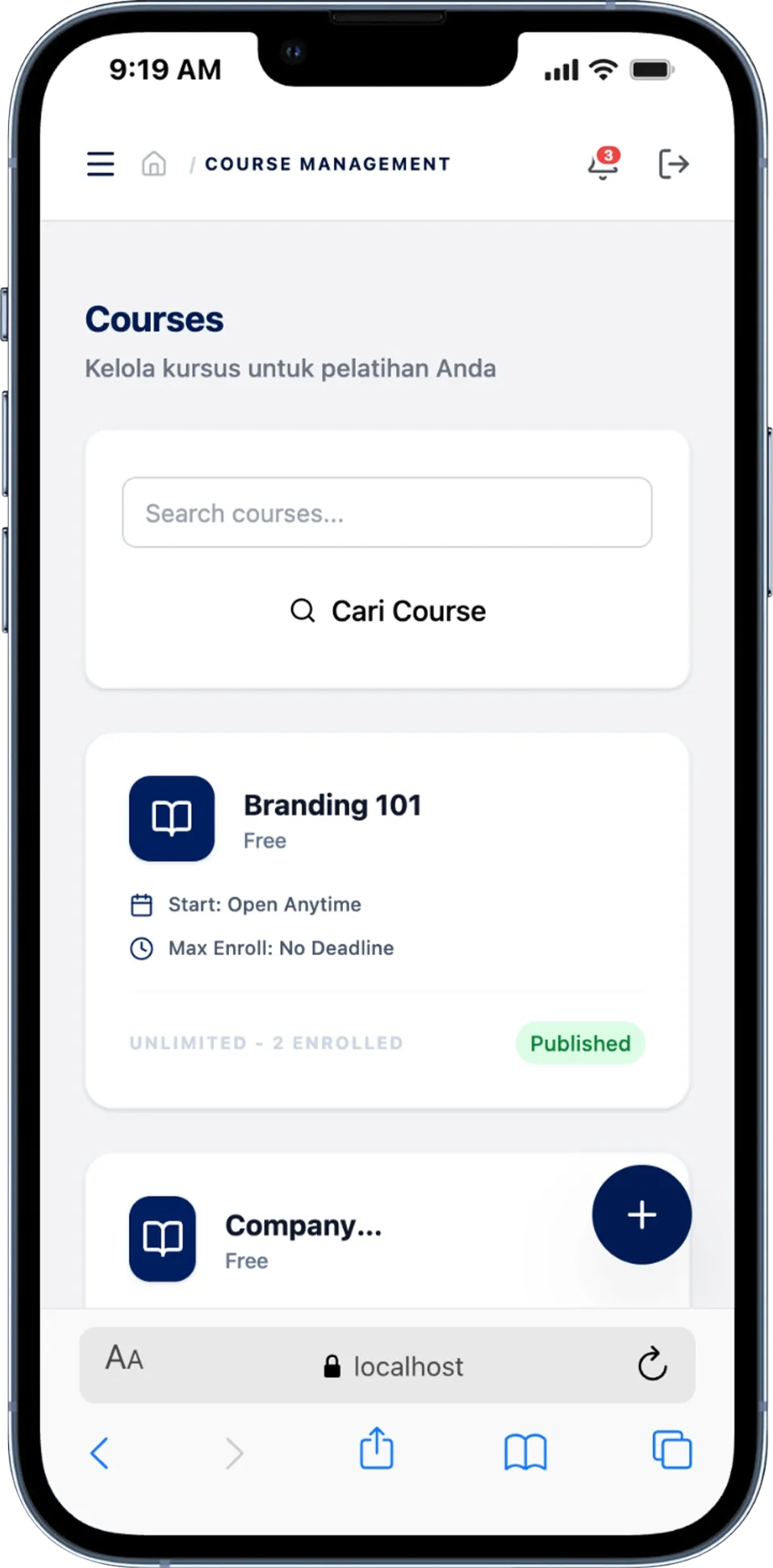 Course Builder Interface